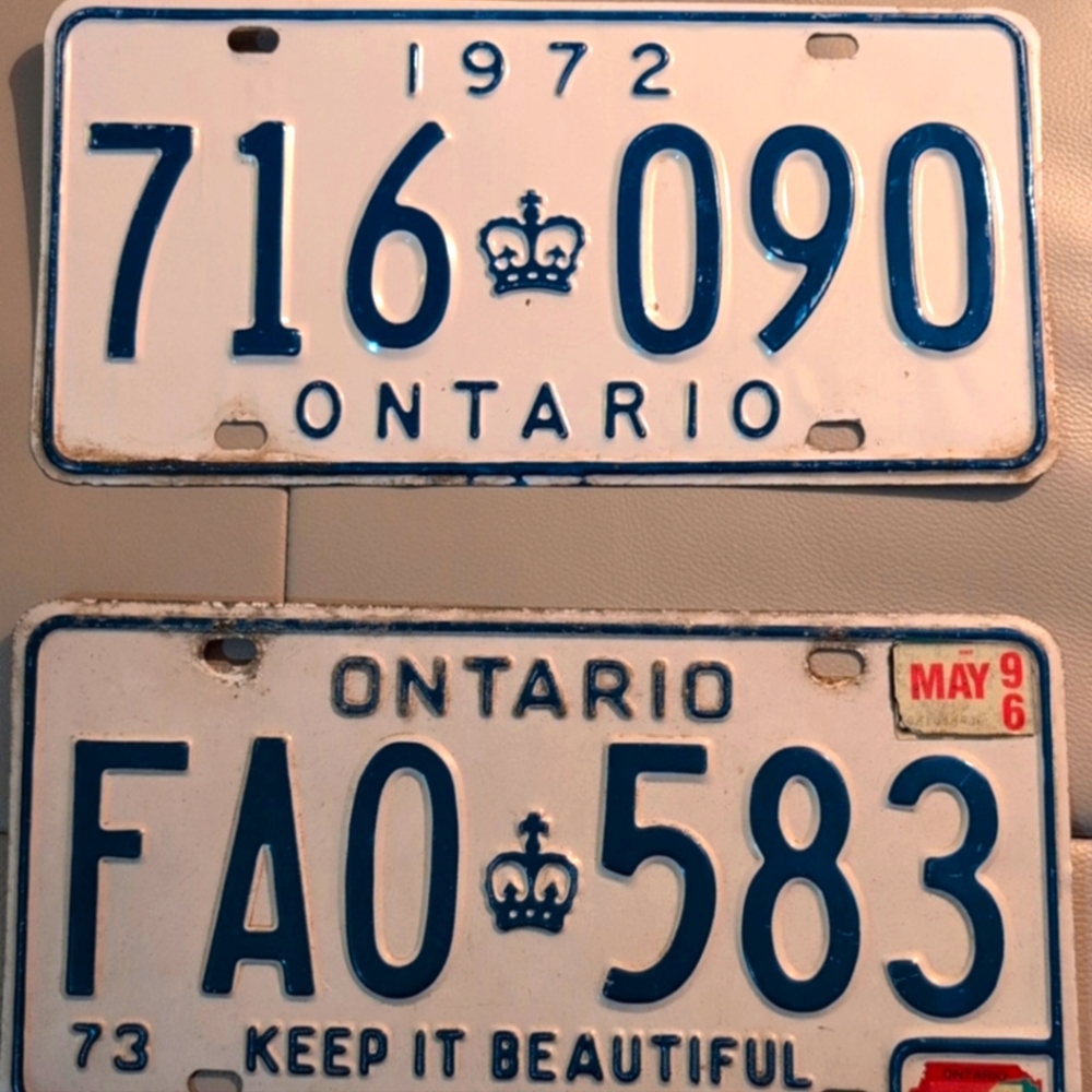 Vintage Ontario License Plates